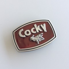 Vintage Style Red Enamel Western Animal Rectangle Belt Buckle also Stock in US