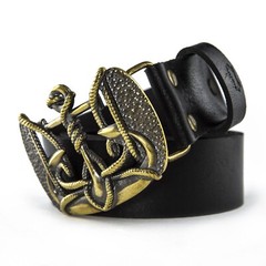 Brass belt buckle Trident Anchor, Ukrainian symbol, Sea anchor belt buckle