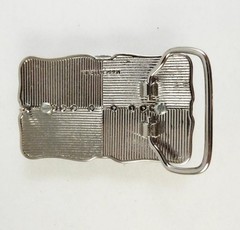 Peachblow Onyx 30×40 MM Rhodium Plated Buckle Unisex Made In The USA