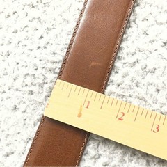 VTG Brighton Leather Belt Size M Brown Gold Buckle USA Made Chunky Double Keeper