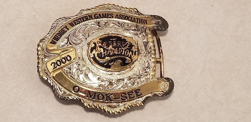 Vintage Crumrine Whidbey Western Games 2000 O-Mok-See Reserve Champion Buckle A1