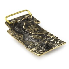 Sculptural handmade belt buckle « Free bird », Solid brass buckle Hawk buckle