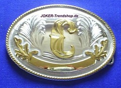 Gürtelschnalle Initialen C Vorname Name Letter Buckle Metall