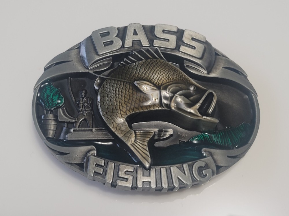 Silver Finish Fisher Belt Buckle Western Fisher Belt Buckle – Bass Fishing