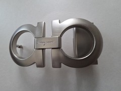 AUTH. SALVATORE FERRAGAMO SILVER GANCINI BELT BUCKLE FOR 1.3&Prime; WIDE BELT STRAP