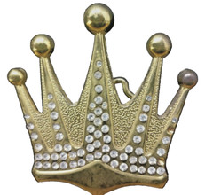 Crown Belt Buckle New Men Women Bling Iced Gold Metal Rhinestone Cowgirl Cowboy