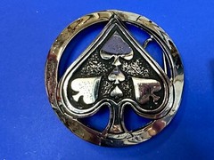 Ace Of Spades Casino Poker Card Games Gambler Cards Silver Star Belt Buckle