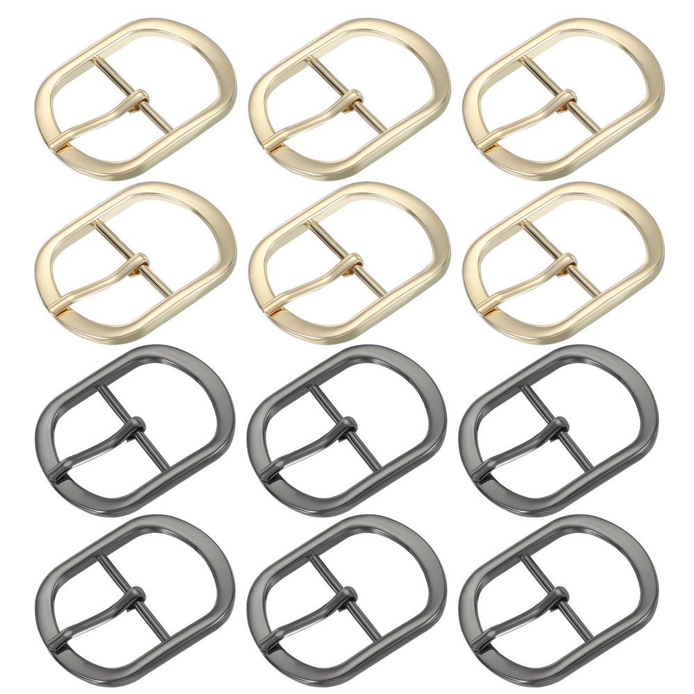 12Pcs 1.5&Prime; Single Prong Belt Buckle Metal Roller Buckle Light Gold/Black