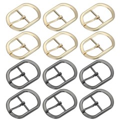 12Pcs 1.5&Prime; Single Prong Belt Buckle Metal Roller Buckle Light Gold/Black