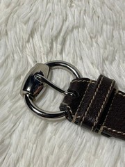GUCCI Pre-Owned Gg Pattern Leather Belt Striped All Over Men&rsquo;S
