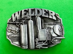 Welder Welding Soldering Tradesman Profession Silver Color NOS Belt Buckle