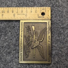 VINTAGE National Rifle Association NRA Belt Buckle America Founded By Gun Owners