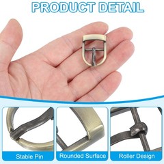16Pcs 0.7&Prime; Single Prong Belt Buckle Metal Roller Buckle Brown/Black