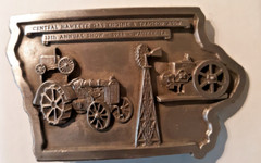 belt buckle 13th Central Hawkeye Gas Engine & Tractor Show Waukee IA 1988 silver