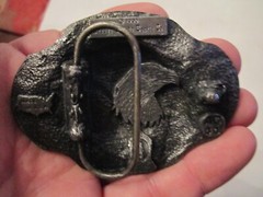 1990 EAGLE DESIGN BELT BUCKLE – VERY HEAVY – ARROYO GRANDE BUCKLE – BOX GW 2