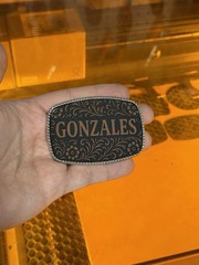 Custom Personalized Belt Buckle Leatherette Design Made for Any Name Or Any Logo