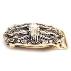 American Bison Buffalo Skull, Longhorn Cattle Buffalo Bison Skull belt buckle,