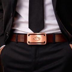 UScarmen Men&rsquo;s Genuine Leather Dress Belt, Black 34&Prime;-38&Prime; Length120cm,