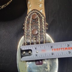 Vintage CRUMRINE Belt Buckle BRONZE Engraved HORSE Cowboy WESTERN Gold RODEO