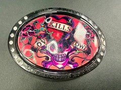 Ed Hardy Love Kills Slowly Signature Tattoo Skull with Rhinestones Belt Buckle