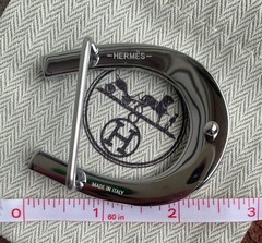 Hermes Buckle Waist Belt 38mm Plated Silver Hermès Fer à Cheval horseshoe-shaped
