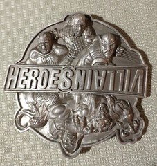 2009 MARVEL Comic HEROES VS VILLAINS Brass Reversible BELT BUCKLE