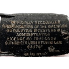 Vintage Lee Co American Revolution Bicentennial 1776-1976 Belt Buckle