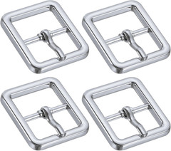 Metal Roller Buckle, Single Prong Belt Buckle Square Center Bar Buckles for Leat