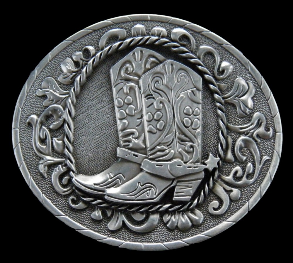 Silver Western Cowboy Cowgirl Boots Spur Rodeo Belt Buckle Boucle de Ceinture