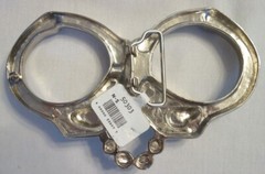 Handcuffs Belt Buckle Journey&rsquo;s Silver Metal Skulls Halloween Costume Unisex NWT