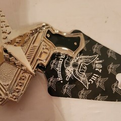 187 Clothing Co Star And Guns Belt Buckle Black & Silver ToneWith Bottle Opener