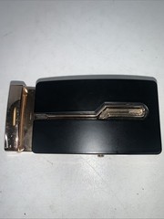 AU Mens Belts Automatic Gold & Silver Buckles Black Leather Ratchet Work Belt