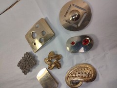 7 pc Lot Metal Belt Buckles / Sliders Belt Buckles Fabric Sliders