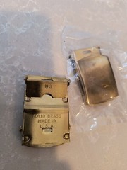 2 Solid Brass Military Web Belt Buckle 1.25&Prime; Made in USA. New in plastic Bag.