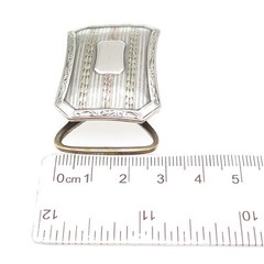 MARSH 925 Sterling Silver & Gold Antique Art Deco 1917 Engraved Belt Buckle