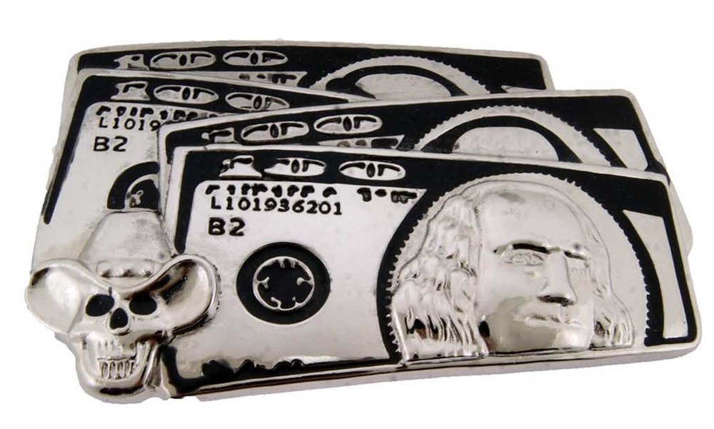 Dollar Sign Belt Buckle Cosplay Halloween Costume Party Men Skull Dallas Cowboy