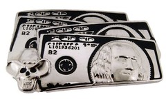 Dollar Sign Belt Buckle Cosplay Halloween Costume Party Men Skull Dallas Cowboy