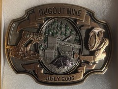 Vintage 2005 Metal Belt Buckle, Dugout Mine, Coal, Energy, Fuel, Fossil Energy