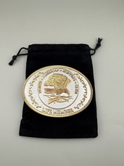 North American Hunting Club Belt Buckle Life Member Eagle Americana