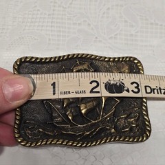 Vintage 70s Solid Brass Sailing Ship Clipper Belt Buckle Boho Western Cosplay