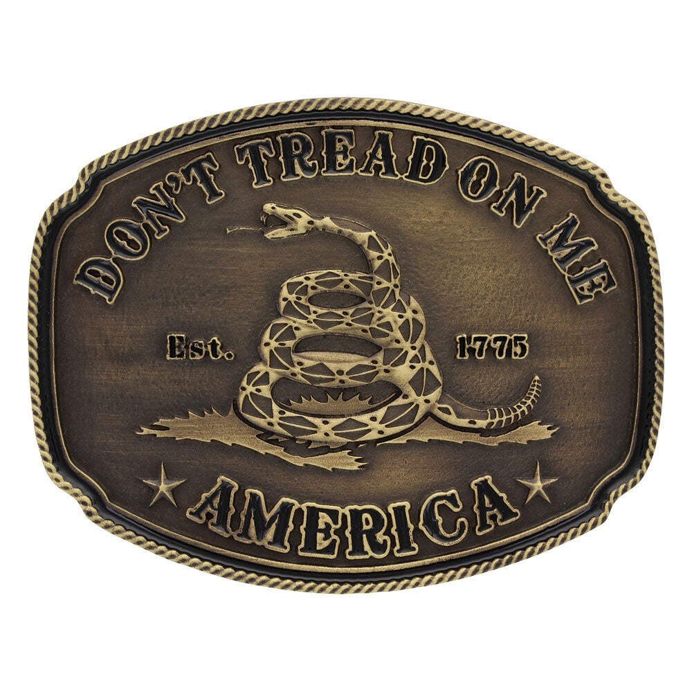 A515C American Gadsden Don&rsquo;t Tread on Me Heritage Buckle Montana Silver NEW