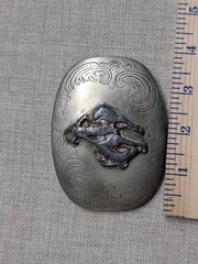 vintage 1970s buckle belt GERMAN SILVER handcrafted COWBOY rodeo WESTERN horse