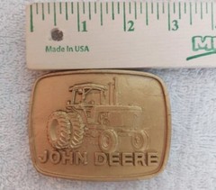 Vintage John Deere 4840 Row Crop Tractor Brass Metal Belt Buckle Moline Illinois