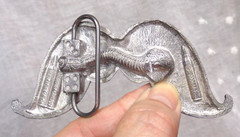 2008 MOBTOWN CHICAGO USA Silvertone MUSTACHE Biker Punk Belt Buckle