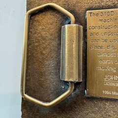 John Deere 310D Backhoe Belt Buckle Vintage Brass Heavy Equipment 1994Tractor