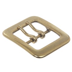 1 1/2&Prime; (40 mm) Rectangular Center Bar Double Prong Belt Buckle