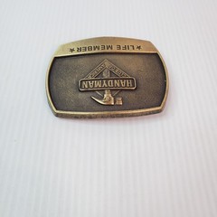 1996 Belt Buckle Handyman Club Of America Life Member Hammer Vintage