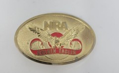 NRA Metal Brass Belt Buckle National Rifle Association Golden Eagles Vintage NIB