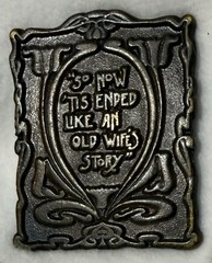 Bergamot Brass Works Bronze Embossed Quote Frame Belt Buckle J-120 Fits 1.5&Prime;