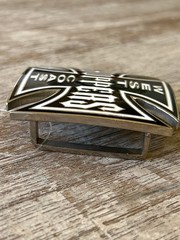 Vintage 2003 West Coast Choppers Belt Buckle Jesse James Iron Cross Enamel WCC
